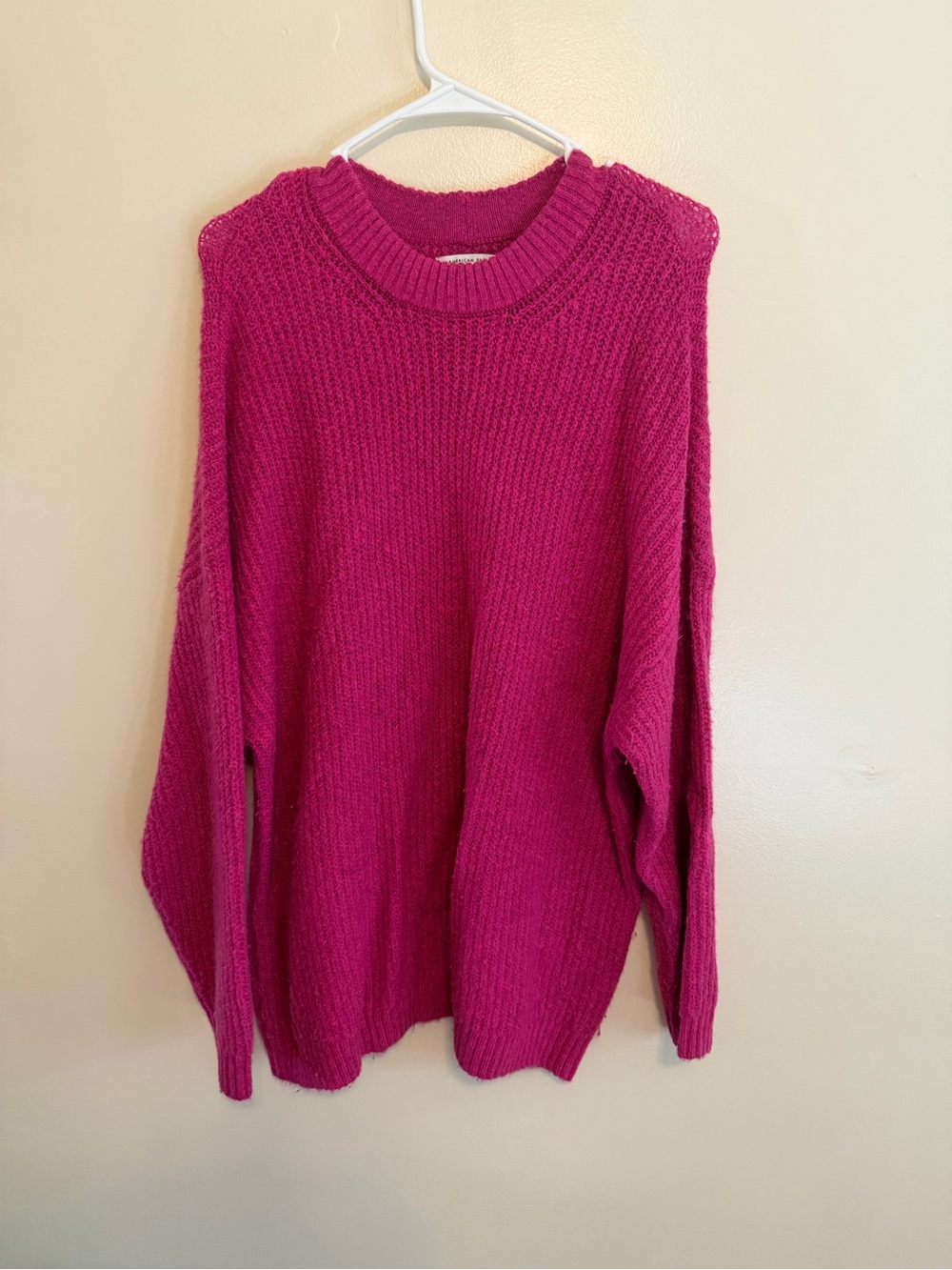 American Eagle Outfitters Hot Pink Crewneck Sweater